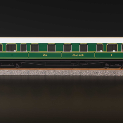 green leather train car