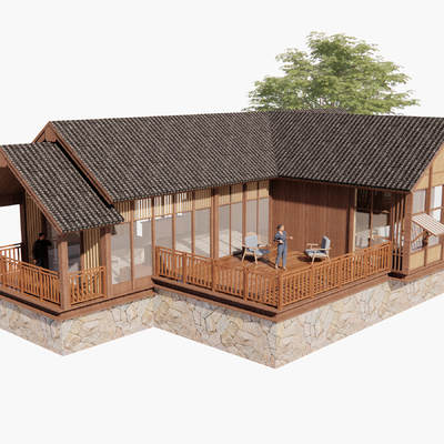 Neo-Chinese Style Leisure Wooden House