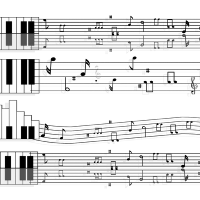 Modern note wall decoration piano notes