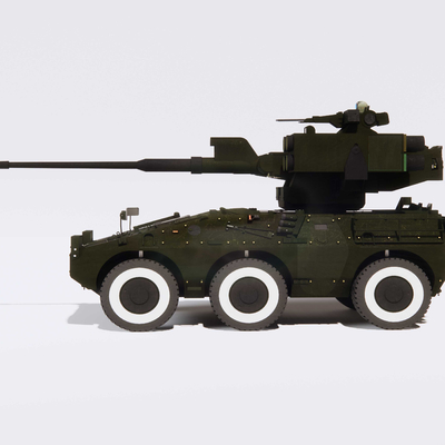 Self-propelled gun vehicle