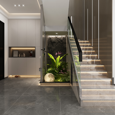 Modern stairwell entrance