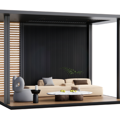 Modern courtyard pavilion porch