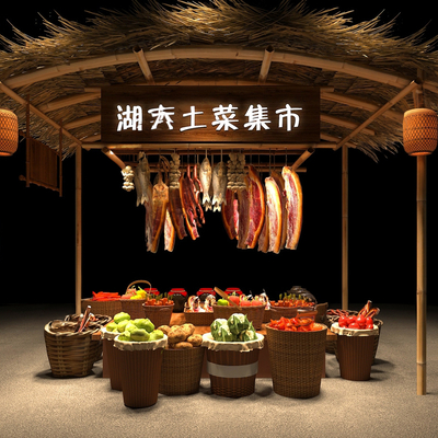 Thatch Stalls Vegetable Agricultural Products