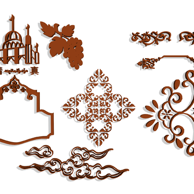 Xinjiang Elements Wall Decoration Architectural Silhouette