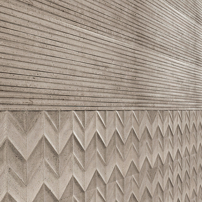 Fish bone wall tile, slotted wall tile