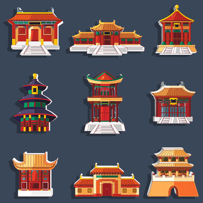 Chinese Architecture Silhouette Wall Decorations Wall Stickers