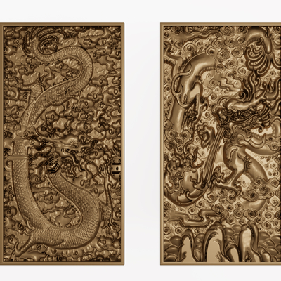 Chinese-style carved metal plate wall decoration pendant