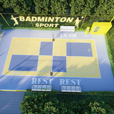 modern badminton court