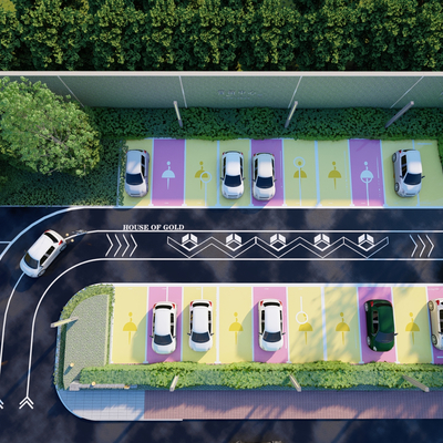 Modern ecological parking lot