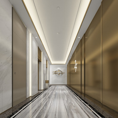 Modern hotel walkway