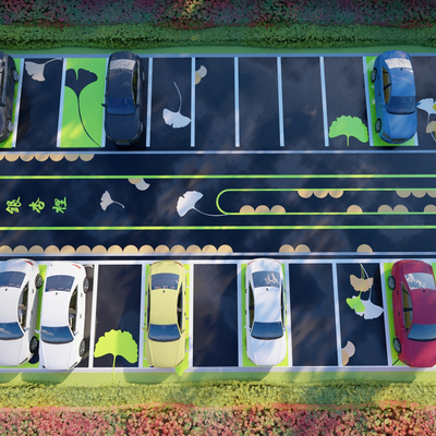 Modern ecological parking lot