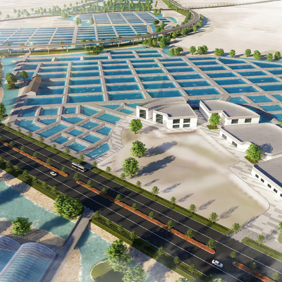 Bird's-eye view of ecological industrial park