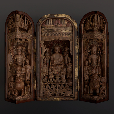 Chinese classical wood carving Buddha