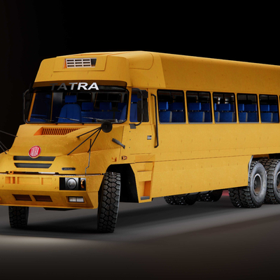 Car bus, bus, drag and refit school bus