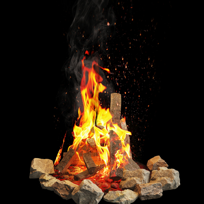 Modern Fire Pile Bonfire Pile