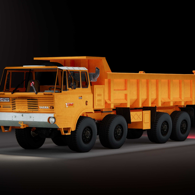 Bulk truck towing dump truck