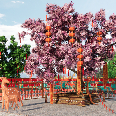 Modern Wishing Tree Art Display