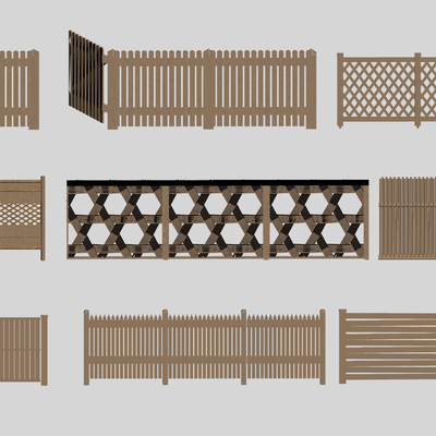 New Chinese Fence Wooden Grille Fence Barrier