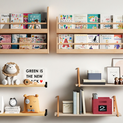 Wall-hung bookshelf children's books book ornaments