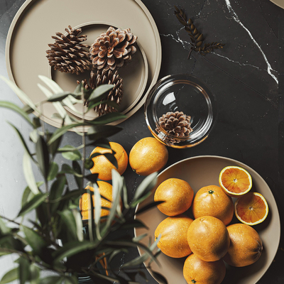 Orange Pine Fruit Plate