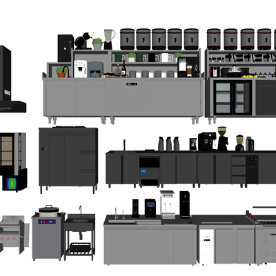 Coffee shop equipment console freezer ice maker