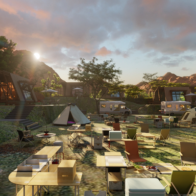 Modern Camping Park Camping Base