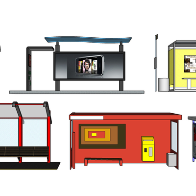 Bus kiosk, bus shelter, landscape kiosk