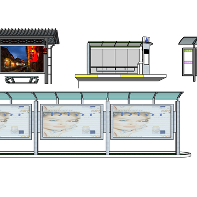 Bus kiosk, bus shelter, landscape kiosk