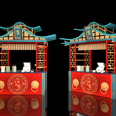 Chinese-style float commercial booth