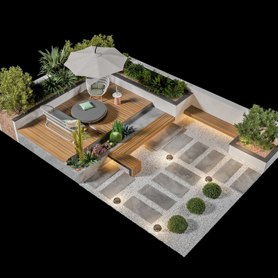 Modern Courtyard Garden Leisure Area