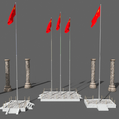 Flag Dragon Pillar Flagpole