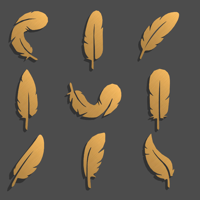 Modern feather silhouette Icon