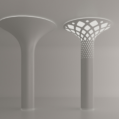 Hollow-out lamp post shaped post perforated aluminum plate post