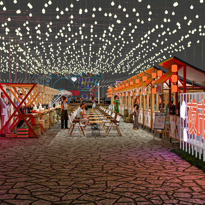 Night market stalls stall food street