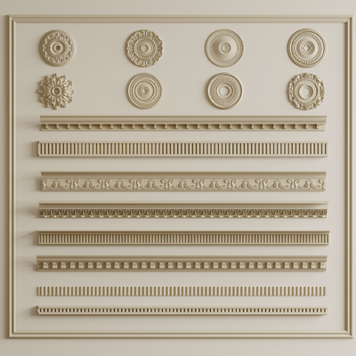 French gypsum line line component lamp panel