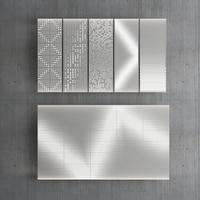 Perforated plate aluminum gusset plate transparent landscape wall