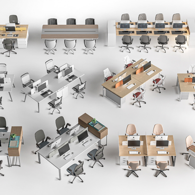 Staff desks and chairs