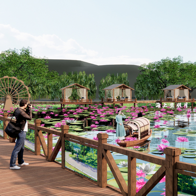 Waterfront Lotus Pond Dining Park