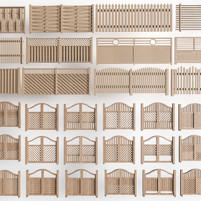 Courtyard Wooden Door Fence Wooden Grille Wooden Fence Fence