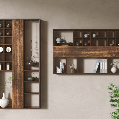 Neo-Chinese Style Wall Cabinet Tea Cabinet