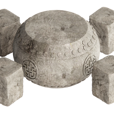 Chinese-style stone bench