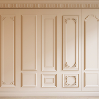 French carved Panel wall trim plaster line