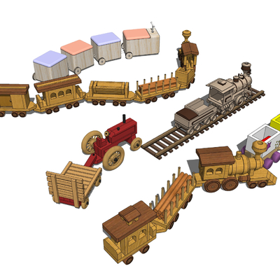 Wooden Trolley Toy Train