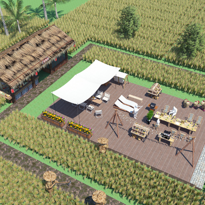 Paddy Field Restaurant Aerial View