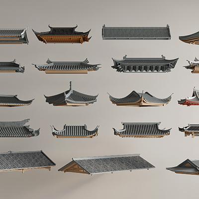 Chinese ancient building roof eaves line