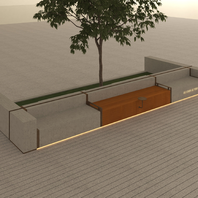 Landscape Seat Bench Tree Pool Bench