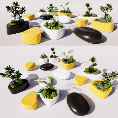 Modern Seat Flower Pond