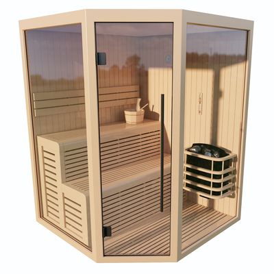 Modern sweat steaming sauna room