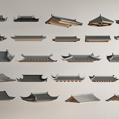 Chinese ancient building roof eaves line