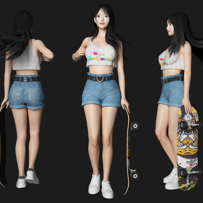 skateboard beauty character